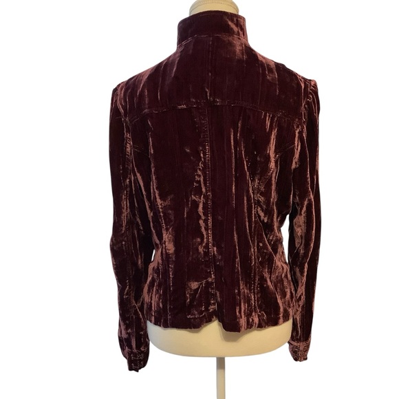 Jules & James Burgundy Velvet Jacket Blazer Size 12 - Picture 3 of 11